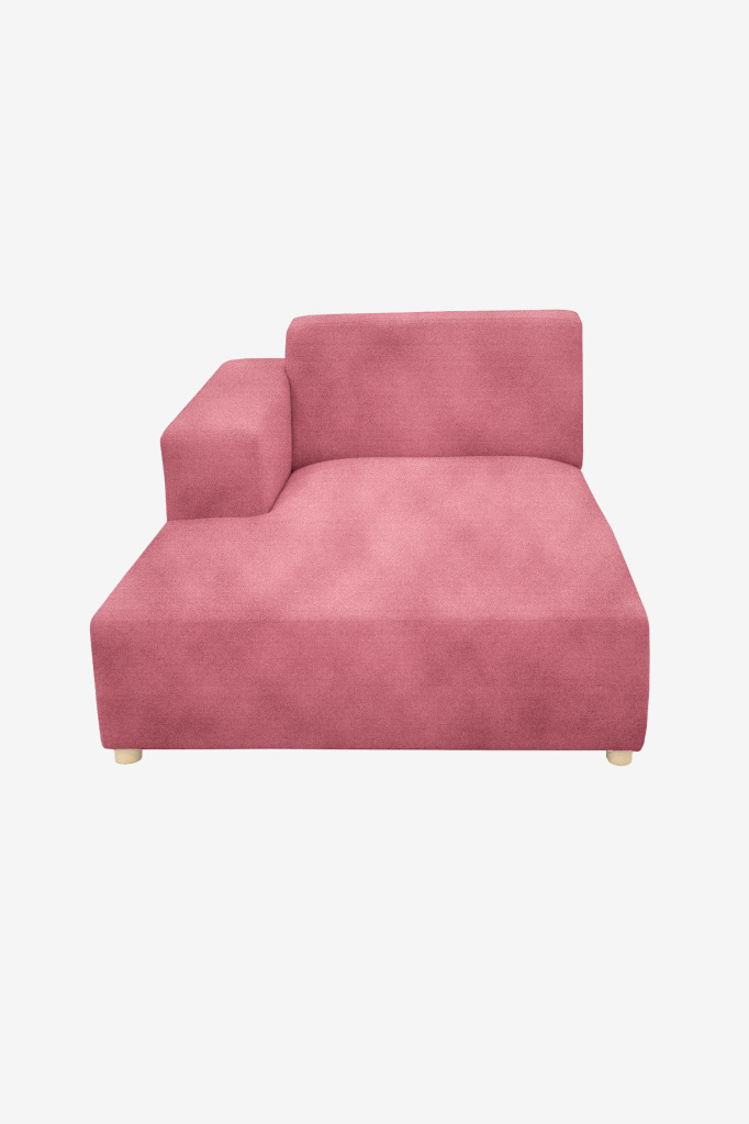 Earl velvet chaise longue links pink