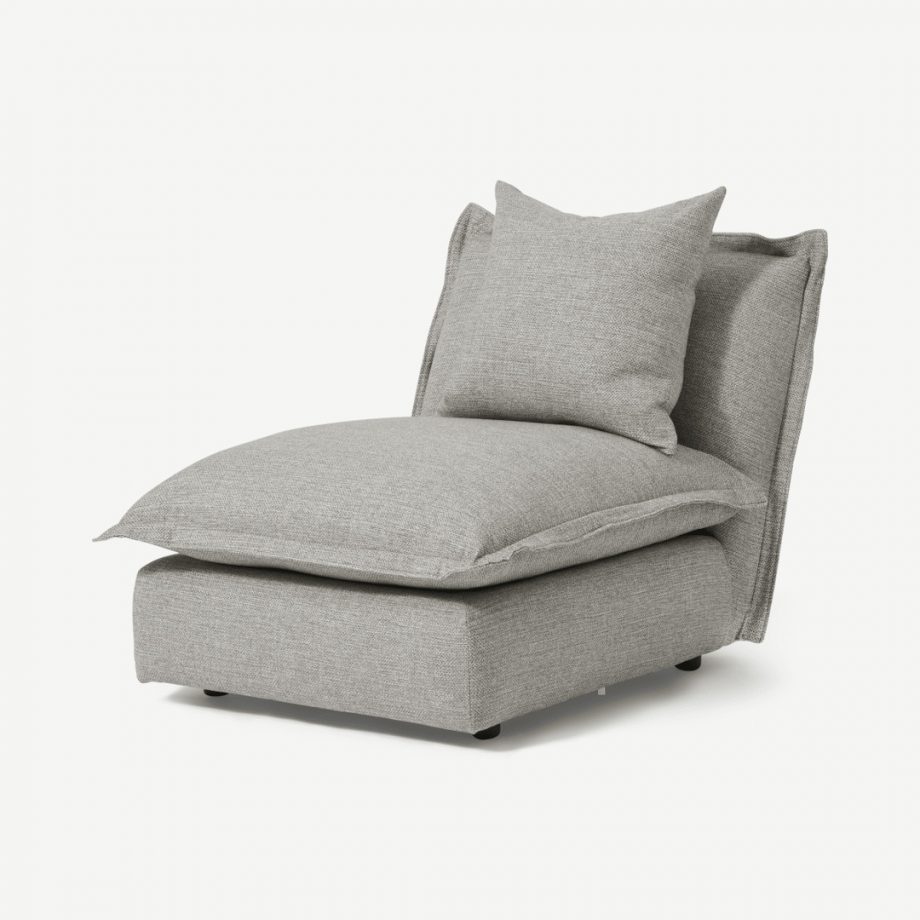 Fernsby modulaire stoel zonder armleuningen, zilver gerecycled textuurgeweven