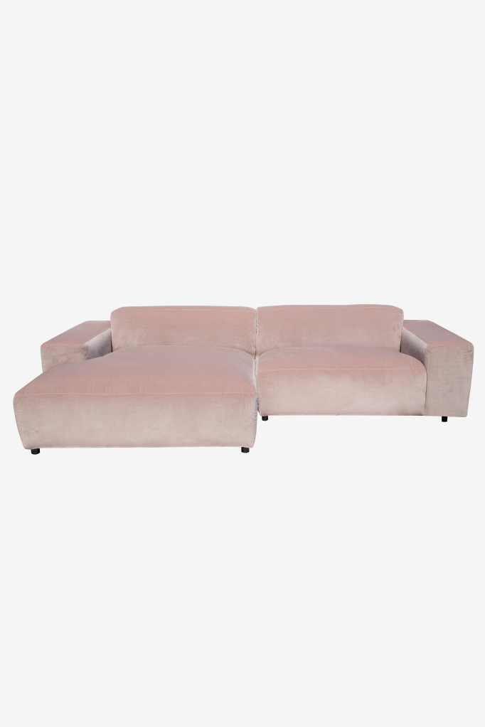 King 3-zits bank chaise longue links nude