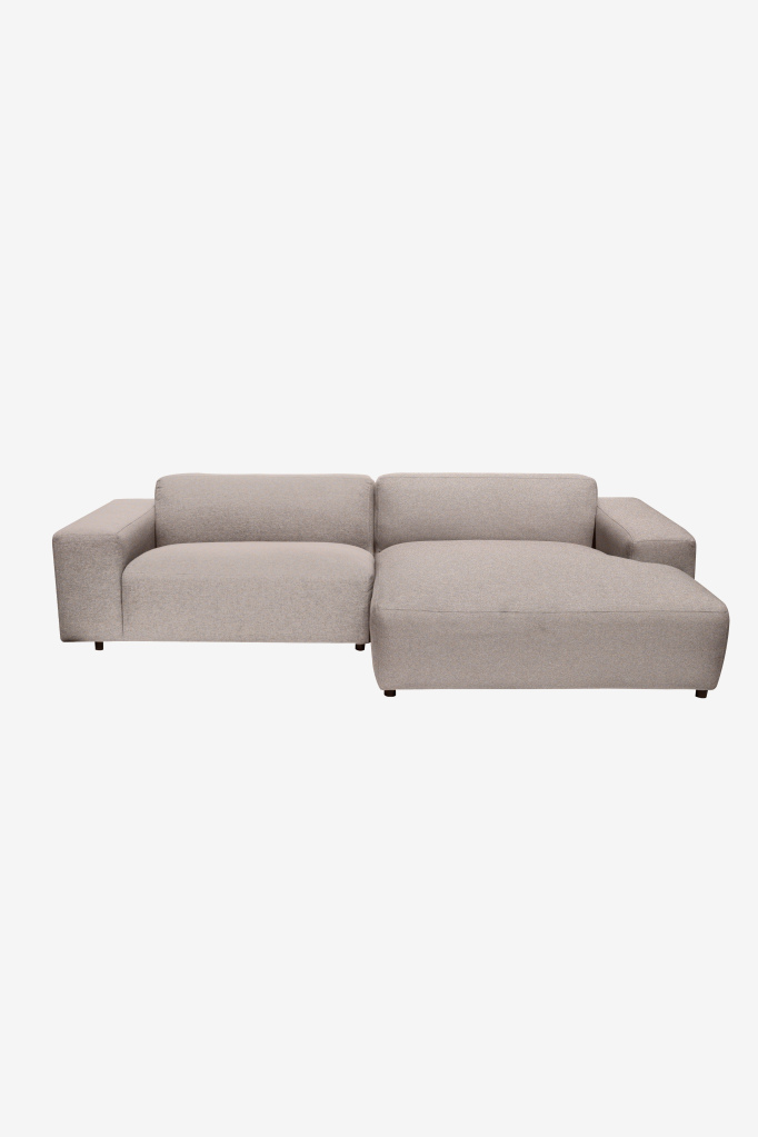 King 3-zits bank chaise longue rechts clay