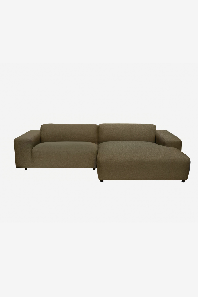 King 3-zits bank chaise longue links army green