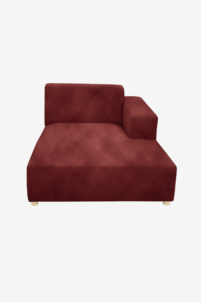 Earl velvet chaise longue rechts wine red