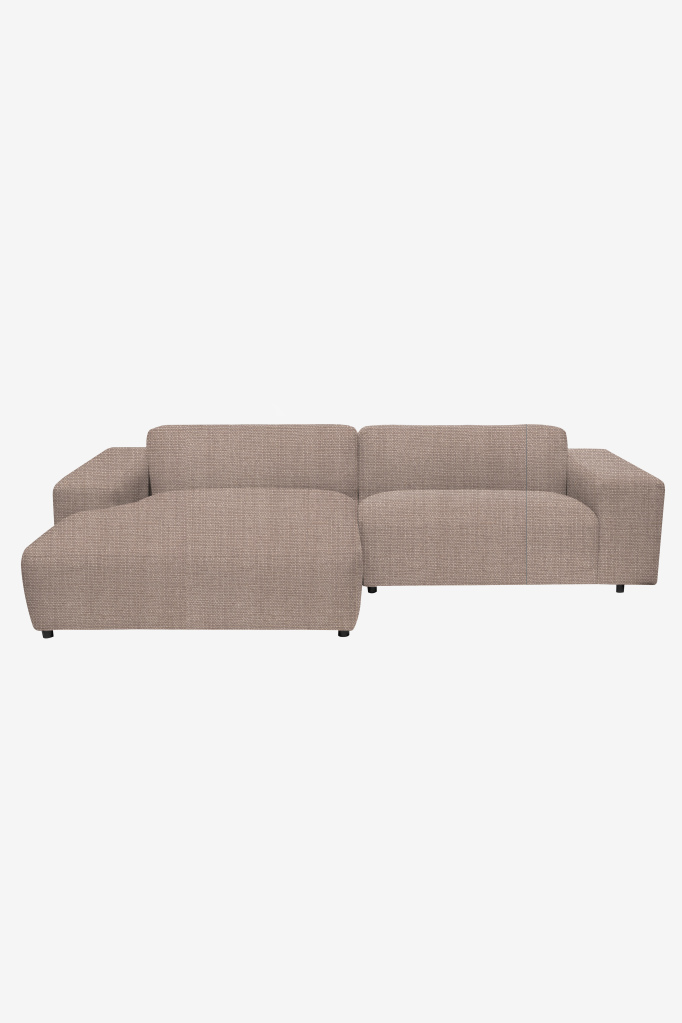 King 3-zits bank chaise longue links taupe