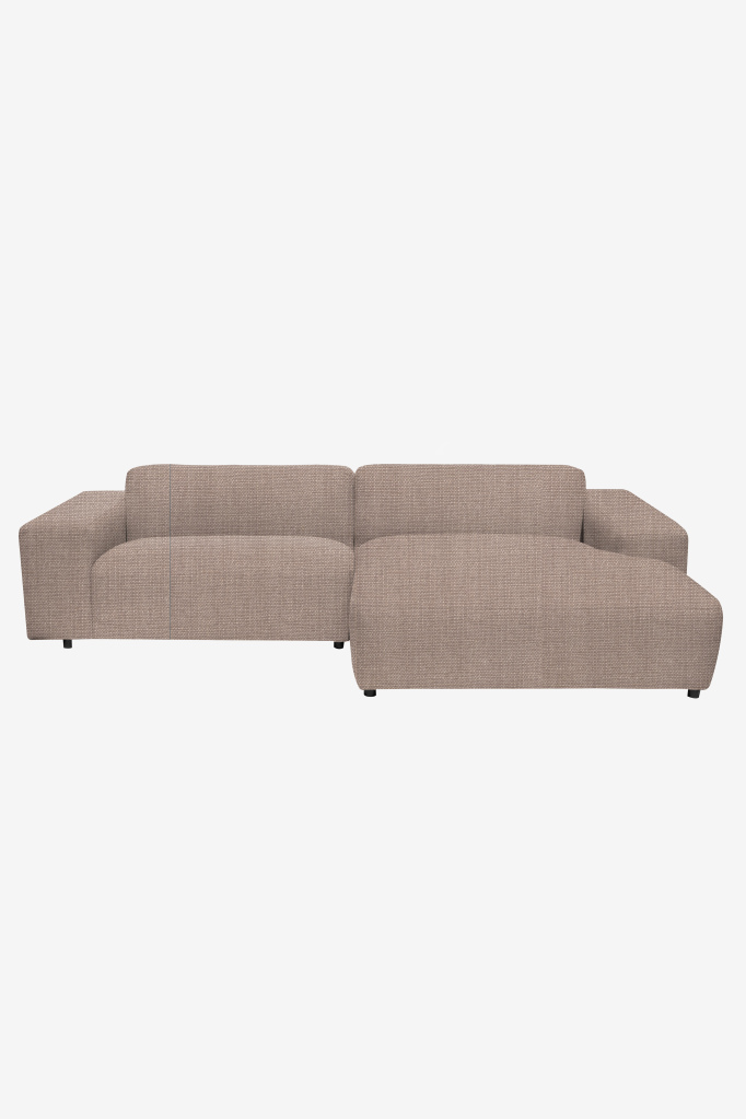 King 3-zits bank chaise longue rechts taupe