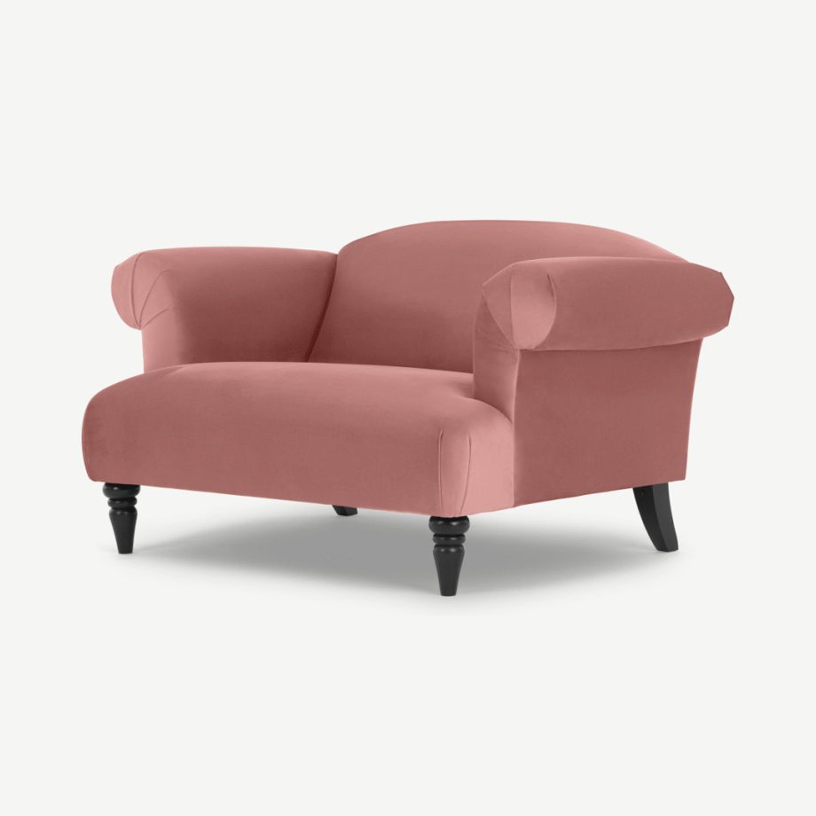 Claudia loveseat, oudroze gerecycled fluweel