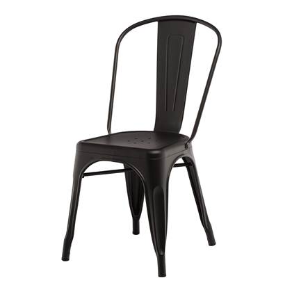 Legend industriële café stoel - metalen eetkamerstoel - Mat zwart