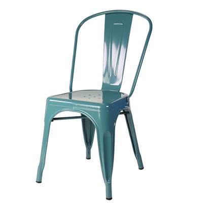 Legend industriële café stoel - metalen eetkamerstoel - Zeeblauw
