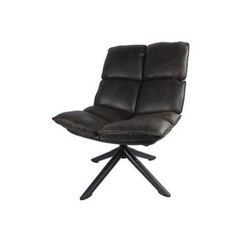 Homestylingshop Relax Fauteuil Victor - Fauteuil PU-leer - donkergrij…