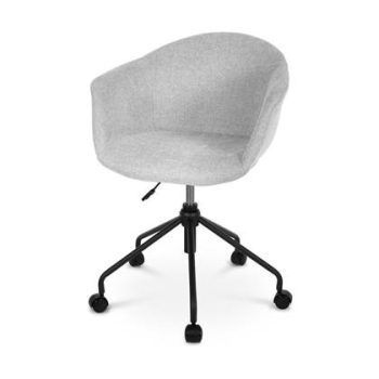 Nolon Nout bureaustoel grijs met armleuningen - zwart onderstel