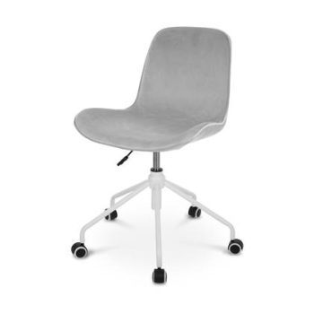 Nolon Nout bureaustoel velvet soft grey - wit onderstel