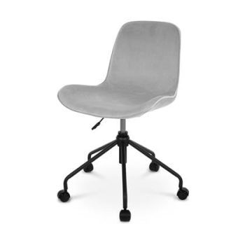 Nolon Nout bureaustoel velvet soft grey - zwart onderstel