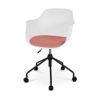 Nolon Nout bureaustoel wit met armleuningen en terracotta rood