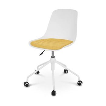 Nolon Nout bureaustoel wit met okergeel zitkussen - wit onderstel