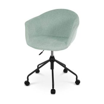 Nolon Nout bureaustoel zacht groen met armleuningen - zwart onderstel