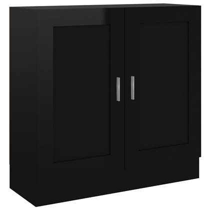 vidaXL Boekenkast 82,5x30,5x80 cm spaanplaat hoogglans zwart