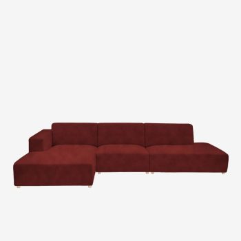 Earl velvet 4-zits bank chaise longue links otto longue rechts wine red