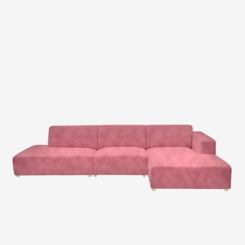 Earl velvet 4-zits bank chaise longue rechts otto longue links pink