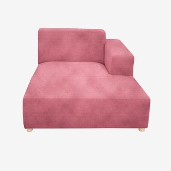 Earl velvet chaise longue rechts pink