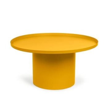 Kave Home - Fleksa ronde salontafel in mosterd metaal Ø 72 cm
