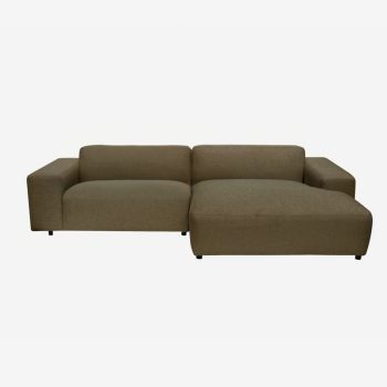 King 3-zits bank chaise longue links army green