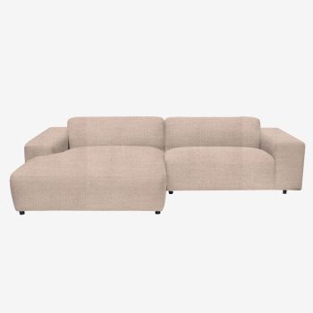 King 3-zits bank chaise longue links beige