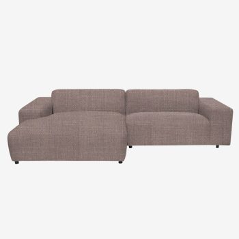 King 3-zits bank chaise longue links dentro brown