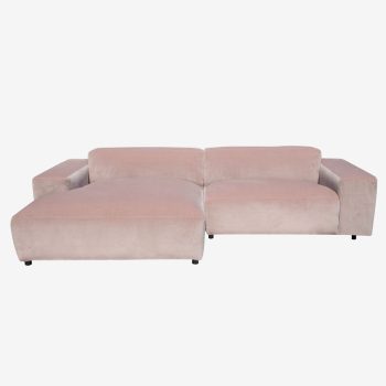 King 3-zits bank chaise longue links nude