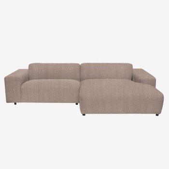 King 3-zits bank chaise longue rechts taupe