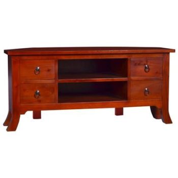 vidaXL Tv-meubel 100x40x45 cm massief mahoniehout klassiek bruin
